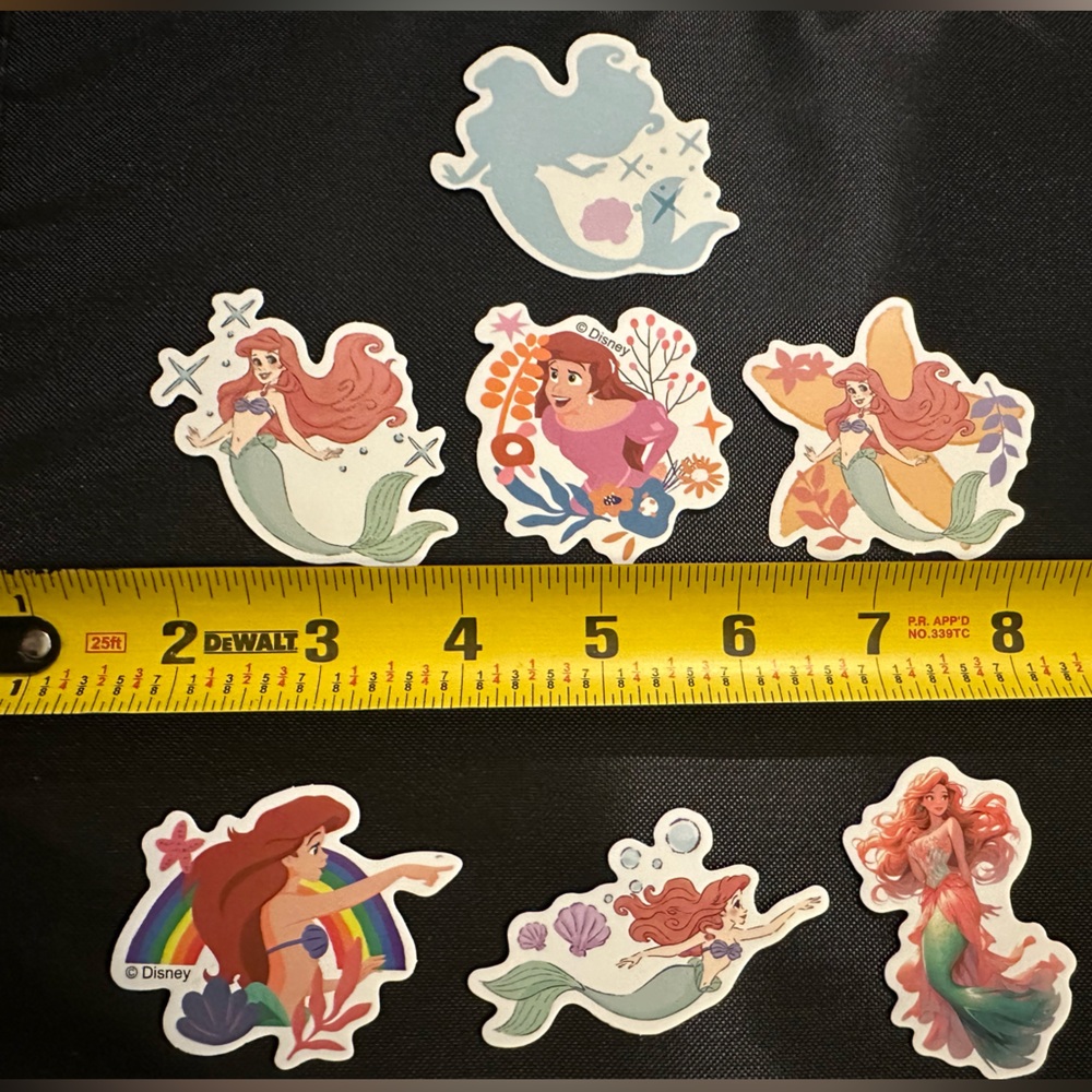 Lot of 7 Disney little mermaid Ariel vinyl stickers